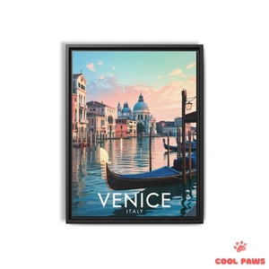 Venice Travel Art Print - Italian Grand Canal Wall Art - Vintage Wall Decor - Picture 1 of 9