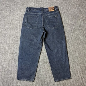 Volcom Mens Dark Wash Blue Billow Tapered Jeans Loose Fit Denim Pants Size 32 - Picture 1 of 15