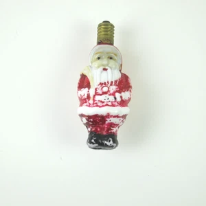 Vintage Weihnachtsmann Milchglas Glühbirne C6 Weihnachten Figur Spielzeug Sack Japan - Bild 1 von 11