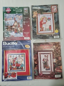 Menge 4 Weihnachten KREUZSTICH-SETS - Janlynn, Bucilla - Santa Urlaub Winter - Bild 1 von 13