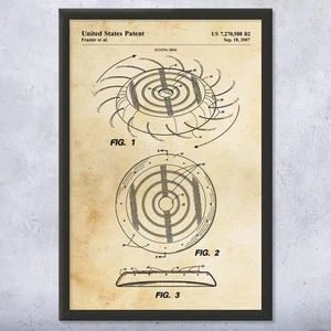 Flying Disc Patent Wall Art Poster, Canvas or Framed Garage Art Disc Golf Gifts - Picture 1 of 15