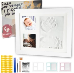 Kit Impronta Mani E Piedi Neonati Con Cornice, Argilla, Letterine + Accessori Ne - Foto 1 di 12