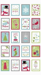CHRISTMAS BLOCKS QUILT PANEL BY CHERRY BLOSSOM QUILTS FOR BENARTEX FABRICS - Picture 1 of 1