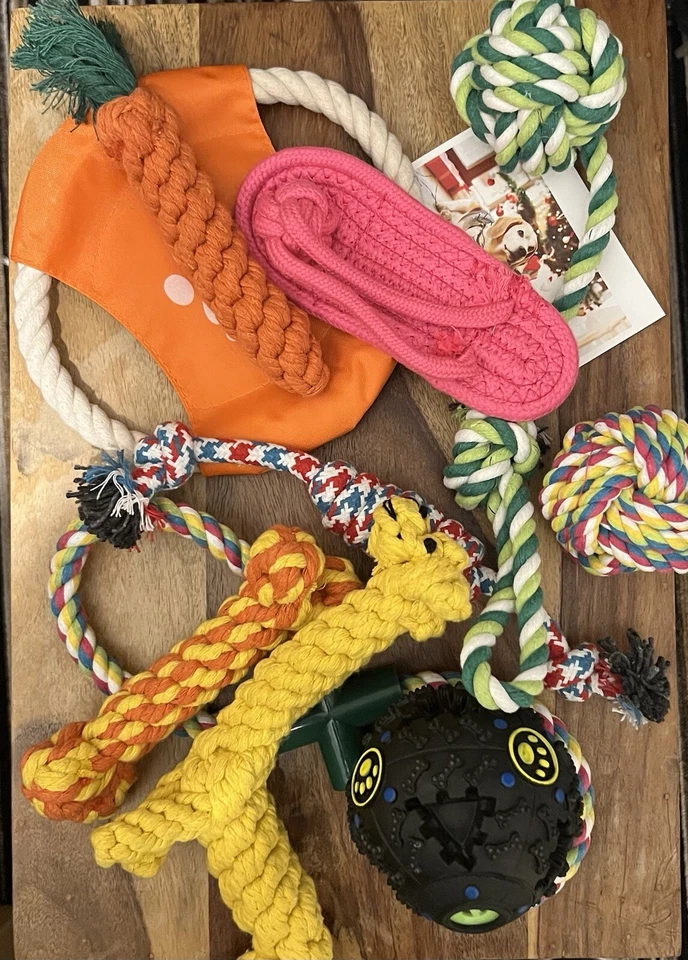 Small Dog Rope Chew Toys Kit Tough Strong Knot Pet Puppy Cotton; Teething❀ - Image 1 of 1