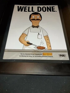 Póster promocional Bob's Burgers raro original Fox Emmy Awards ¡Anuncio enmarcado! - Imagen 1 de 1