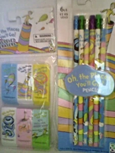 Dr Seuss Pencils & Erasers: Oh, the Places You'll Go! (#2 HB Beveled) - Picture 1 of 1