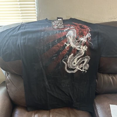 NUEVA Camiseta Negra Manga Corta GRANDE Miami Ink De Colección RARA Miami Ink Y2K Dragon 2008 Foto 1 de 4