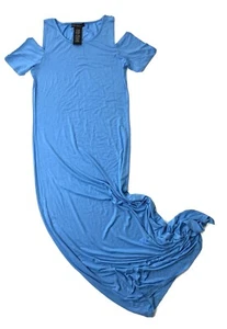 Design History Maxi Dress Size S Blue Cold Shoulder Womens - Picture 1 of 9