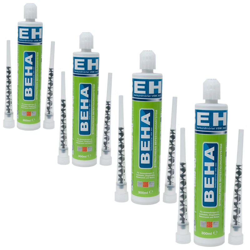 BEHA Verbundmörtel/Injektionsmörtel - 300ml (Kit mit 2 Statikmischer)