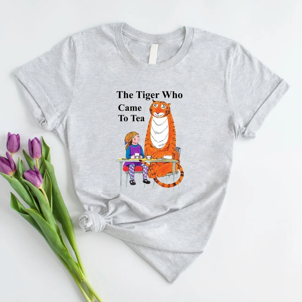 AKA-TEXTILE Der Tiger, der zum Tee kam Kinder T-Shirt Kinder Geschichtenbuchliebhaber Jungen Mädchen Top