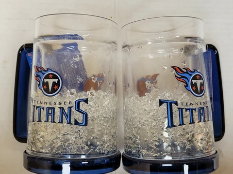 NFL Tennessee Titans 16oz Crystal Freezer Mug, NEW Cover
