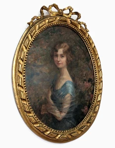 Giuseppe Duodo Italienisch 20. Jahrhundert Frau Mädchen Portrait Ölgemälde Kunst Antik - Bild 1 von 12