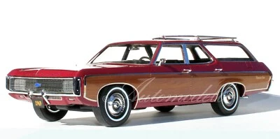 Automodello 1969 Chevrolet Kingswood Estate Station Wagon 1:24 Red COA LE - Image 1 of 4