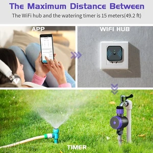 Bluetooth Sprinkler Timer WiFi Smart Irrigation Water Timer,Wireless Remote APP - Picture 1 of 8