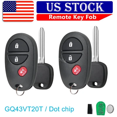 2 para Toyota Highlander Sequoia Tundra Tacoma 2008 2009 2010 mando a distancia + llave Foto 1 de 4