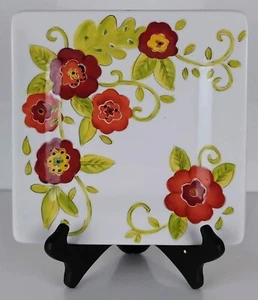 Laurie Gates 8 1/2" Square Salad Plate Floral - Picture 1 of 3
