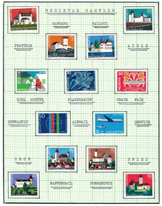 Estampillas muy finas de SUIZA 1969-1979 montadas en lista - Imagen 1 de 1