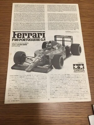 Kit Coche Modelo Tamiya Direcciones 1/20 Ferrari F189 Gran Premio de Portugal 20024 Foto 1 de 4