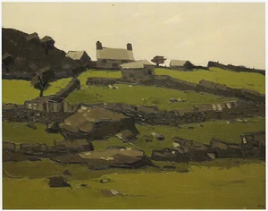 Farm at Deiniolen Kyffin Williams Wales print in 11 x 14 inch mount SUPERB - Picture 1 of 1