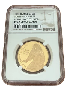 France 1993 Gold 1/2 oz 100 Francs NGC PF69UC Marie - Marguerite - Picture 1 of 2