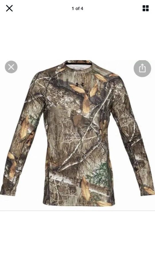 Under Armour men's Mid Season Reactor Base Crew Hunting Shirt Sz Medium MSRP $65 - Image 1 of 4