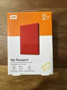 Western Digital My Passport 2TB External, 2.5" Hard Drive New WDBYVG0020BBK RED - Picture 1 of 4