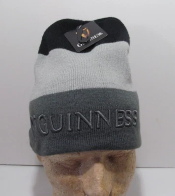 Gorro tejido negro y gris en relieve 3D GUINESS Beer Foto 1 de 4