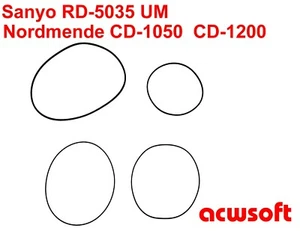  Correas para Sanyo RD-5035UM Nordmende CD-1050 CD-1200 CD1050 CD1200 - Imagen 1 de 1
