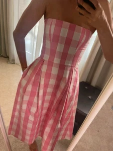 ZARA BARBIE™ THE MOVIE TRÄGERLOSES KLEID GINGHAM PINK KLEID 3067/244 ALLE GRÖßEN - Bild 1 von 12