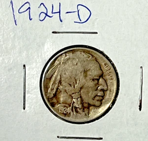 1924-D Buffalo Nickel : Very Fine  VF - Picture 1 of 2