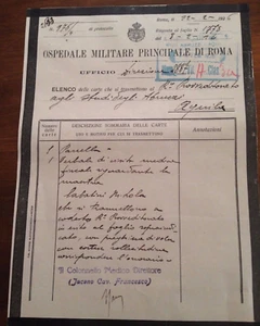 Documento certificato dell'Ospedale militare principale di Roma anno 1926 - Picture 1 of 1