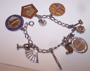 Bracciale Charm Vintage Argento Sterling Stella Orientale 1971-74 - Foto 1 di 3