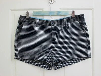 Шорты женские Merona с геометрическим узором размер 8 талия 33 черно-белые 37-23030 - Изображение 1 из 4