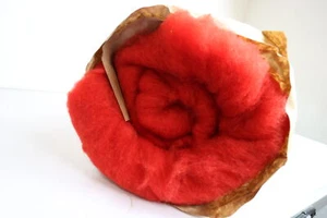 Merino Wolle extra fein im Vlies (Merinowolle) feuerrot 1kg Neu - Bild 1 von 1