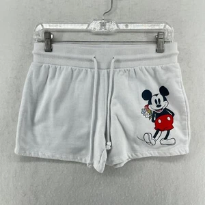 DisneyMickey Mouse Short Girls Sz 3/5 White Pull On Stretch High Waist Fleece - Picture 1 of 7