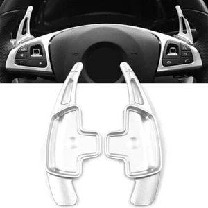 Steering Wheel Paddle Shifter Extension Fit Benz A B C E CLA CLS GLA GLC Silver - Foto 1 di 4