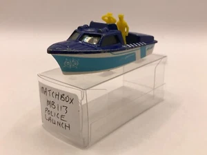 MATCHBOX MB113 POLICE LAUNCH BOAT -BLUE 3inch- GOOD CONDITION - 364 - Picture 1 of 6