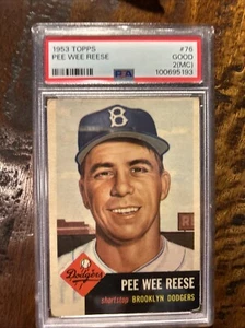 1953 Topps Pee Wee Reese #76 PSA 2 MC Good - Picture 1 of 3