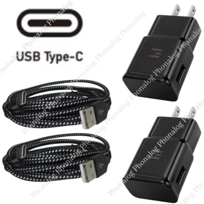 2 Pack For Samsung Galaxy S21 S20 A51 A14 A13 5G A12 Fast Charger & USB-C Cable - Image 1 of 4