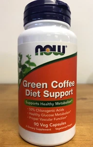 Now Green Coffee Diet Support 90 Capsules Supports Healthy Metabolism - Picture 1 of 3