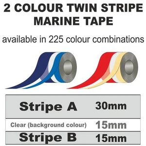 60 mm breit 24 m Rolle 2 Farben 2 Streifen Marine Band mehrfarbig StreifenA50Z25B25 - Bild 1 von 4