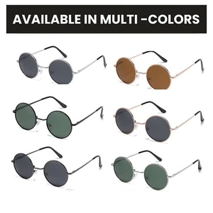 Polarized John Lennon Style Sunglasses Round Retro Vintage Style 60s 70s Hippie - Picture 1 of 31