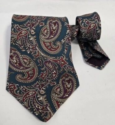 Christian Dior Green Paisley 100% Silk Neck Tie Suit Office Luxury Fashion... - Image 1 of 4