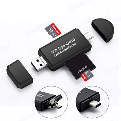 USB-C SD Kartenleser Micro USB OTG USB 2.0 Adapter Android iPhone Tablet PC - Bild 1 von 4