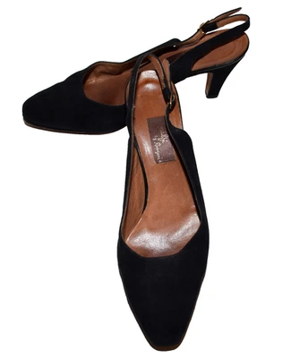 Salto Amalfi by Rangoni preto camurça biqueira quadrada tamanho 10M - Imagem 1 de 4