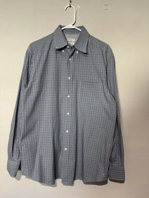 Brunello Cucinelli mens Shirt Plaid Cotton Long Sleeve Button Down Collar XL B9 - Image 1 of 4