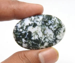55.00 Cts Natural Moss Agate Oval Cabochon Gemstone Jewelry Making 26x40x6 mm - Bild 1 von 8