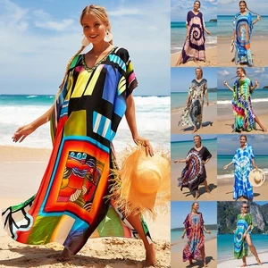 FREE SIZE COTTON OVER SIZED KAFTAN BEACH COVER UP FITS 4XL,5XL,6XL - Picture 1 of 51