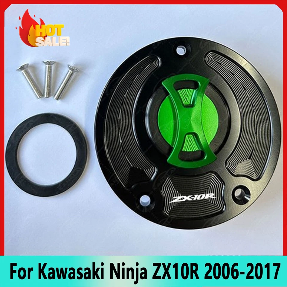 For Kawasaki Ninja ZX10R 2006-2017 Motorcycle Gas Oil Tank Cover Fuel Tank Cap Foto 1 de 1