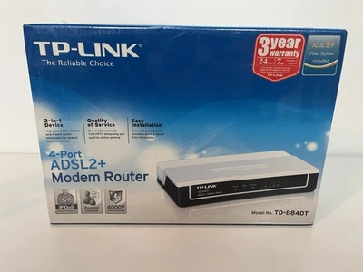 TP-LINK TD-8840T ADSL2+ Modem Router 4-Port Ethernet - BRAND NEW SEALED - Image 1 of 4